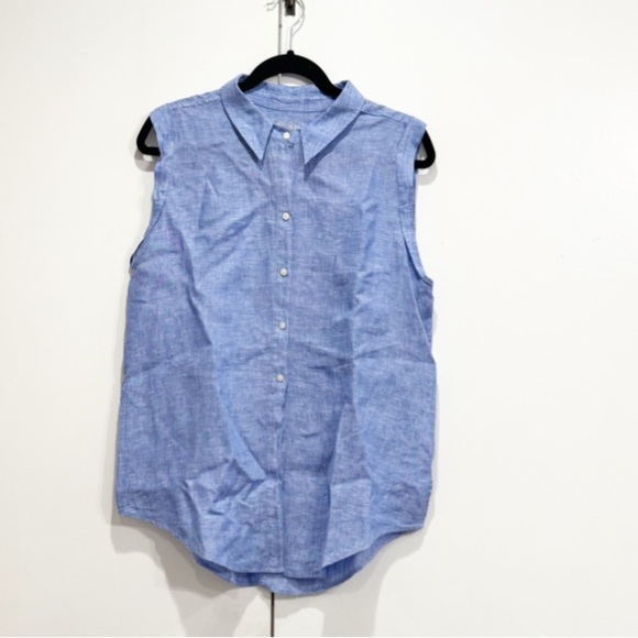 Lilly Pulitzer Breelyn Linen Sleeveless Button Down Size Large - Picture 3 of 7